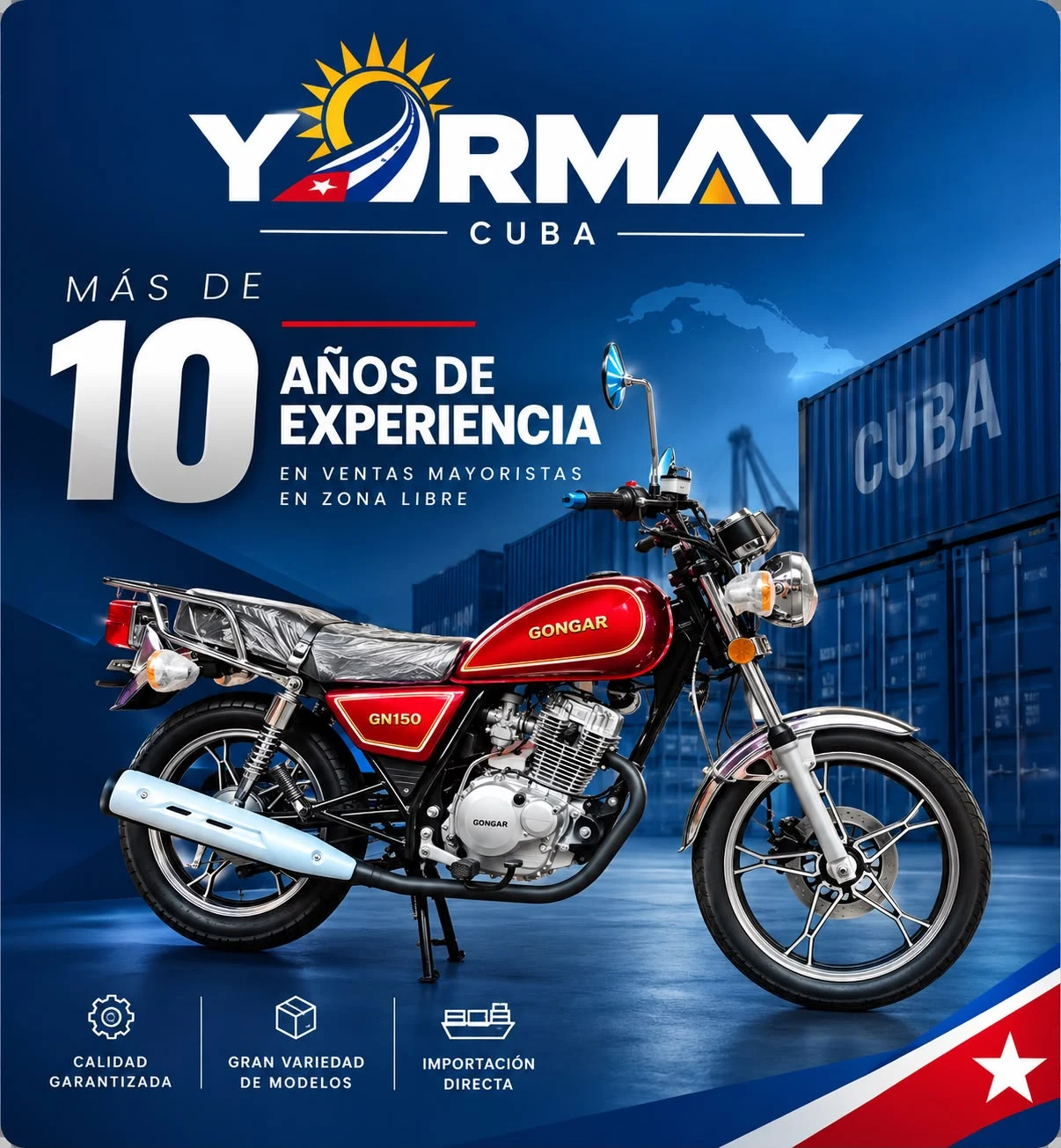 Motos, triciclos y productos de Zona Libre, con envío directo a Cuba